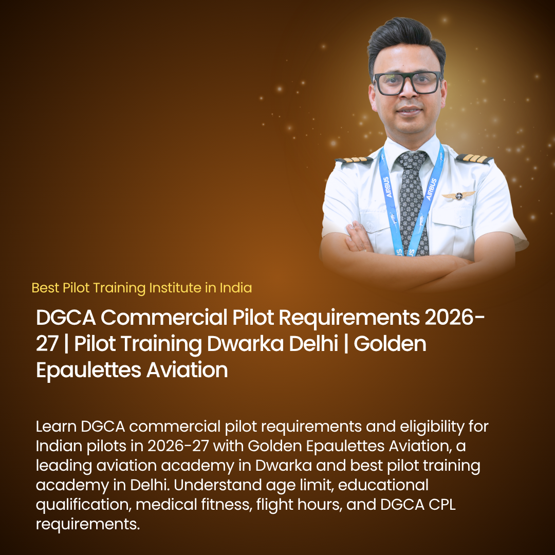 DGCA Commercial Pilot Requirements 2026-27 | Pilot Training Dwarka Delhi | Golden Epaulettes Aviation